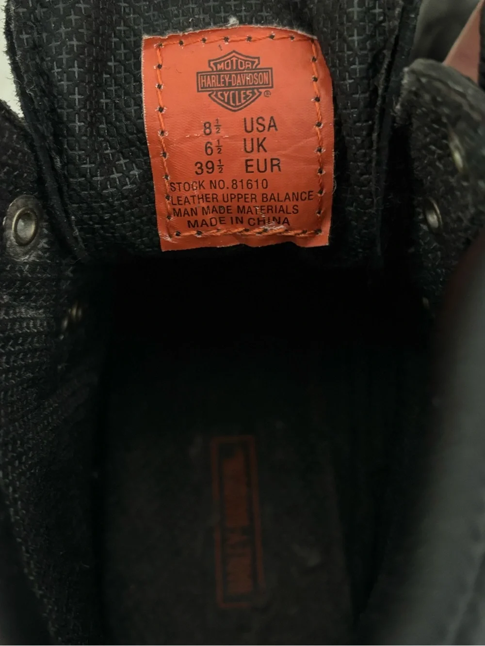 Harley-Davidson Black Leather Lace-Up Motorcycle Boots with Metal Eyelets